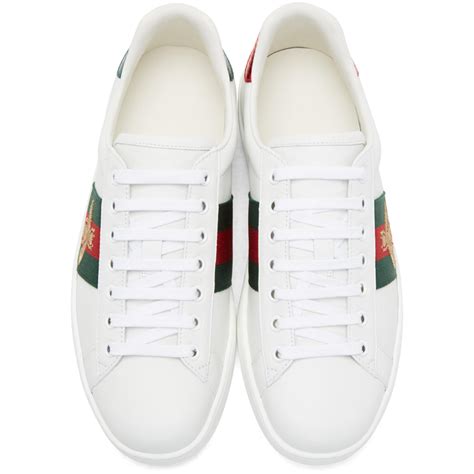 old gucci wite bee ace sneakers|Gucci ace bee sneakers men's.